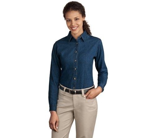 Ladies Long Sleeve Value Denim Shirt