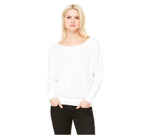Women's Flowy Long Sleeve Off Shoulder Tee