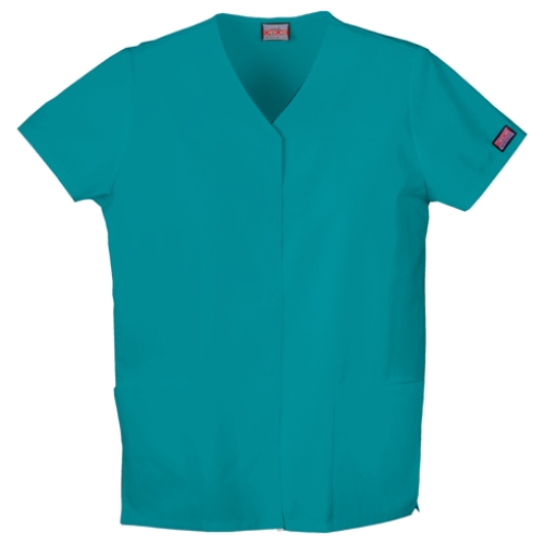 Snap Front V-Neck Top - Photo 1