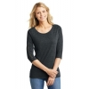 Ladies Tri-Blend Lace 3/4 Sleeve Tee - Photo 1