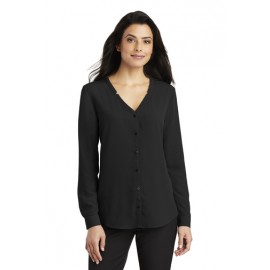 Port Authority ® Ladies Long Sleeve Button-Front Blouse.